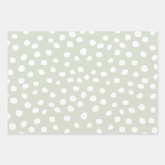 Druckpunkte von Tieren werden grün und weiß darges Geschenkpapier Set (Vorderseite 2)