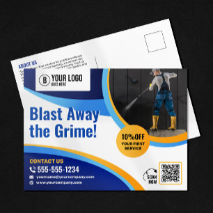 Druckreinigung Haus Fensterreinigung Power Wash Postkarte