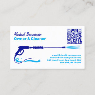 Druckreinigung Schwarze Power-Wash-QR-Code Visitenkarte