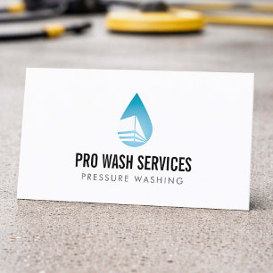 Druckreinigung Wasser Tropfen Logo Visitenkarte