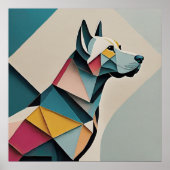 Druckschönes geometrisches Beispiel Dog Poster (Vorne)