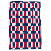 Druckschrift in rot-weiß und blau mittlere geschenktüte (Vorderseite)