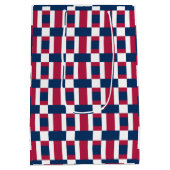 Druckschrift in rot-weiß und blau mittlere geschenktüte (Rückseite)