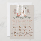 Druckspiel! für Woodland Animal Baby Shoots Einladung (Rückseite)