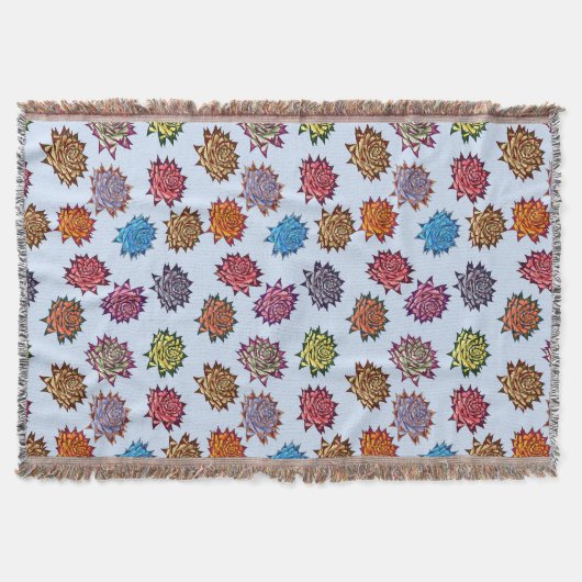 Druckspikes Rose, modernes Blumenmuster Decke (Vorderseite)