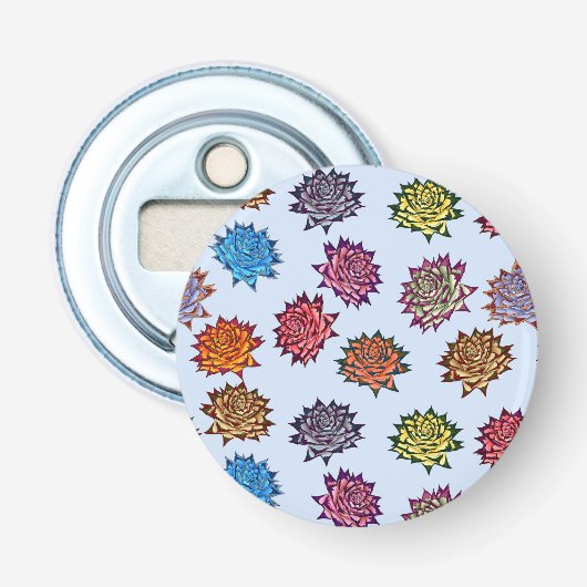 Druckspikes Rose, modernes Blumenmuster Flaschenöffner (Vorderseite)