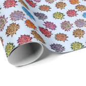 Druckspikes Rose, modernes Blumenmuster Geschenkpapier (Rolleneckpunkt)