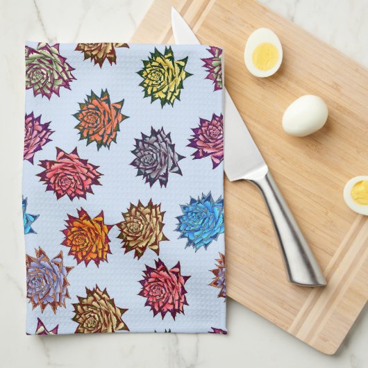 Druckspikes Rose, modernes Blumenmuster Geschirrtuch (Viertel Falte)