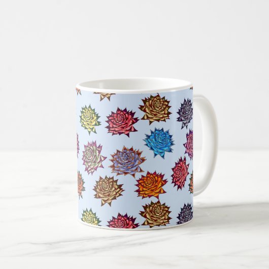 Druckspikes Rose, modernes Blumenmuster Kaffeetasse (VorderseiteRechts)
