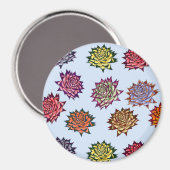 Druckspikes Rose, modernes Blumenmuster Magnet (Vorderseite/Rückseite)