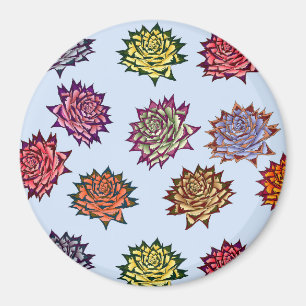 Druckspikes Rose, modernes Blumenmuster Magnet