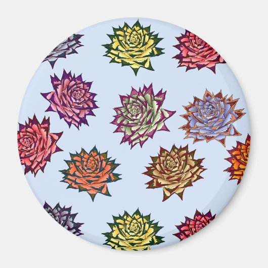 Druckspikes Rose, modernes Blumenmuster Magnet (Vorne)