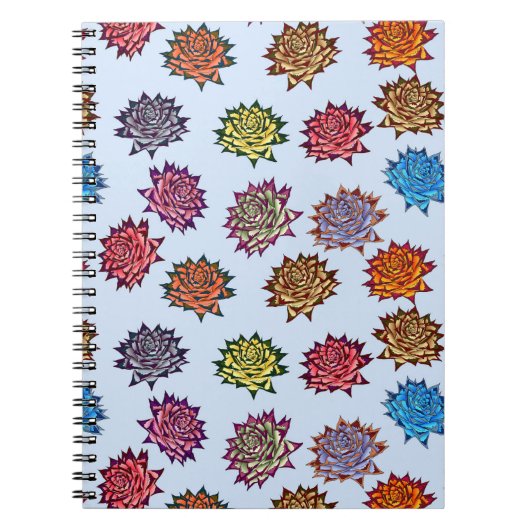 Druckspikes Rose, modernes Blumenmuster Notizblock (Vorderseite)