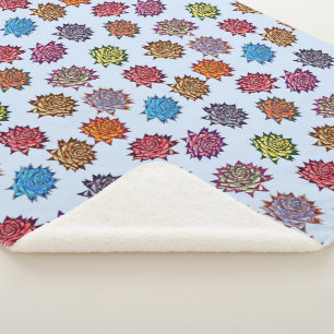 Druckspikes Rose, modernes Blumenmuster Sherpadecke