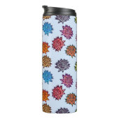 Druckspikes Rose, modernes Blumenmuster Thermosbecher (Nach rechts gedreht)