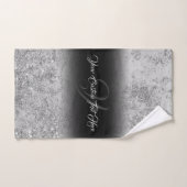 Druckstrahleffekt Bling Silver Glam schwarz Badhandtuch Set (Handtuch)