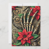 Druckstumpf-Handknochen mit Poinsettia Einladung (Rückseite)