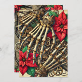 Druckstumpf-Handknochen mit Poinsettia Einladung (Vorne/Hinten)