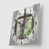 Drucktaste nach Fenster Quadratische Wanduhr (Winkel)