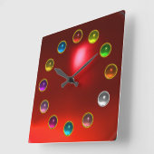 DRUCKTE 3D-FARBEN GEMSTONS QUADRATISCHE WANDUHR (Winkel)