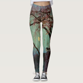 DRUCKTE Leggings GLÜCKLICH FRAUEN UNTER VOLLMOND