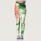 DRUCKTE LEGGINGS JAPANISCHE DRUCK DER BLUME (Vorderseite)