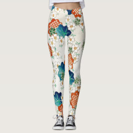 DRUCKTE LEGGINGS JAPANISCHE MUSTER-BLUME