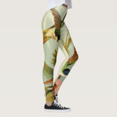 DRUCKTE Leggings VINTAGE KUNST GLÜCKLICHER VÖGEL (Rechts)