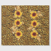 DRUCKTE LEOPARD FUR RIBBON UND SUFLOWERS GESCHENKPAPIER (Flach)