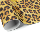 DRUCKTE LEOPARD FUR RIBBON UND SUFLOWERS GESCHENKPAPIER (Rolleneckpunkt)