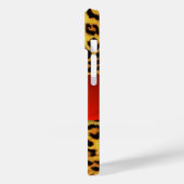 DRUCKTE LEOPARFUR RED RUBY GEMSTONE MONOGRAM, Case-Mate iPhone HÜLLE (Rückseite / Links)