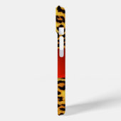 DRUCKTE LEOPARFUR RED RUBY GEMSTONE MONOGRAM, Case-Mate iPhone HÜLLE (Rückseite / Links)