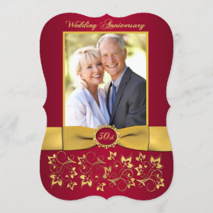 DRUCKTE RIBBON 50 Jubiläumsveranstaltung - Rot Einladung