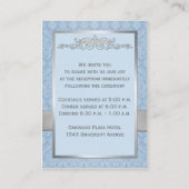 DRUCKTE RIBBON Blue Gray Damask Verschlusskarte Begleitkarte (Rückseite)