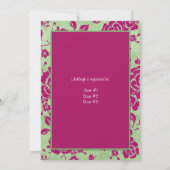 DRUCKTE RIBBON Burgund grünes Brautparty Einladung (Rückseite)