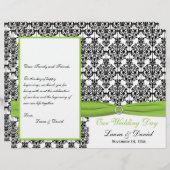 DRUCKTE RIBBON Chartreuse, Black Wedding Program (Vorne/Hinten)