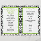 DRUCKTE RIBBON Chartreuse, Black Wedding Program (Rückseite)
