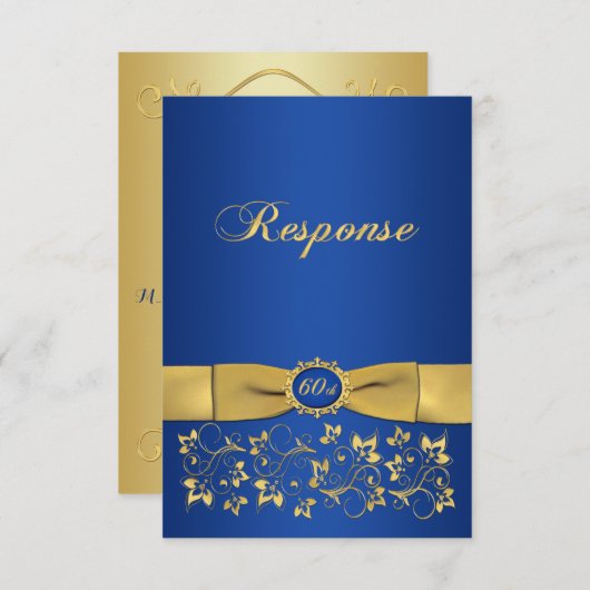 DRUCKTE RIBBON Extravagant Form 60-Jährige UAWG Einladung (Vorne/Hinten)