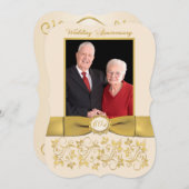 DRUCKTE RIBBON Extravagant Form 60 Jubiläum Einlad Einladung (Vorne/Hinten)