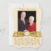 DRUCKTE RIBBON Extravagant Form 60 Jubiläum Einlad Einladung (Vorderseite)