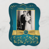 DRUCKTE RIBBON Extravagant Form 60 Jubiläum Einlad Einladung (Vorne/Hinten)