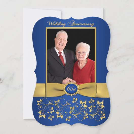 DRUCKTE RIBBON Extravagant Form 65 Jubiläum Einlad Einladung (Vorderseite)