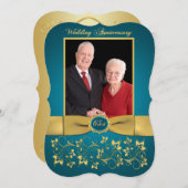 DRUCKTE RIBBON Extravagant Form 65 Jubiläum Einlad Einladung (Vorne/Hinten)