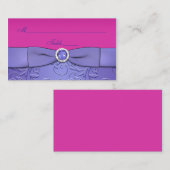 DRUCKTE RIBBON Fuchsia, Lila florale Platzkarte (Vorne/Hinten)