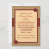 DRUCKTE RIBBON Herbstleaf Brautparty Einladung (Rückseite)