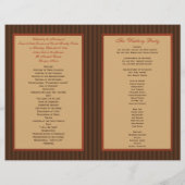 DRUCKTE RIBBON Herbstleaf, Stripe Wedding Programm (Rückseite)