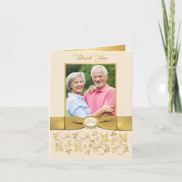 DRUCKTE RIBBON Ivory Gold Blumenkarte Dankeschön K Dankeskarte