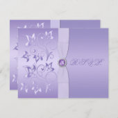 DRUCKTE RIBBON Lavendel Flatorschmuck RSVP-Karte RSVP Karte (Vorne/Hinten)