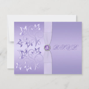 DRUCKTE RIBBON Lavendel Flatorschmuck RSVP-Karte RSVP Karte