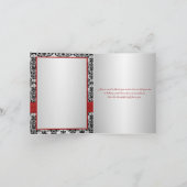 DRUCKTE RIBBON Red Silver Black Danke-Karte Dankeskarte (Innenseite)